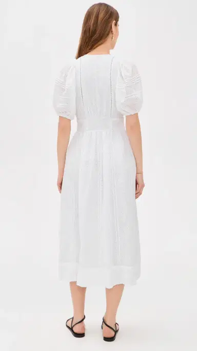 Poupette St Barth Reine Midi Dress White S | Thumbnail 3 Poupette St Barth Reine Midi Dress White S | Thumbnail 3