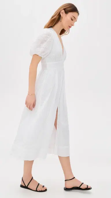 Poupette St Barth Reine Midi Dress White S | Thumbnail 4 Poupette St Barth Reine Midi Dress White S | Thumbnail 4