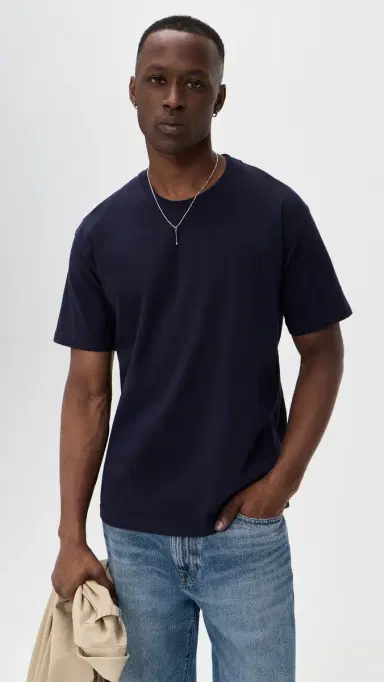 Aaron Levine Crew T-shirt Navy L | Thumbnail 2 Aaron Levine Crew T-shirt Navy L | Thumbnail 2