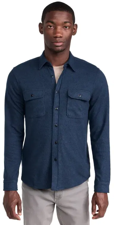 Faherty egend Sweater Shirt Brighton Navy Twill | Thumbnail 1 Faherty egend Sweater Shirt Brighton Navy Twill | Thumbnail 1