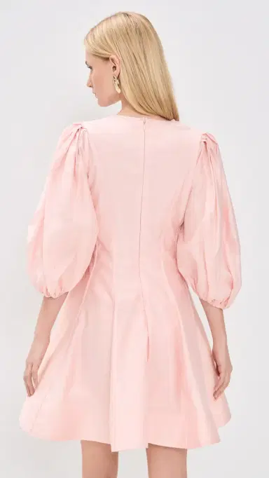 English Factory Puff Sleeve Flare Mini Dress Pink | Thumbnail 3 English Factory Puff Sleeve Flare Mini Dress Pink | Thumbnail 3