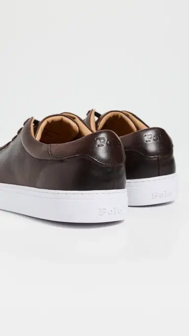 Polo Ralph Lauren Jermain II Leather Sneakers Polo Brown 9 | Thumbnail 3 Polo Ralph Lauren Jermain II Leather Sneakers Polo Brown 9 | Thumbnail 3