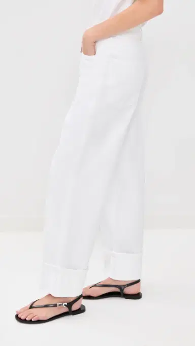 Róhe Baggy Fit Turn-Up Denim Jeans Optic White | Thumbnail 4 Róhe Baggy Fit Turn-Up Denim Jeans Optic White | Thumbnail 4