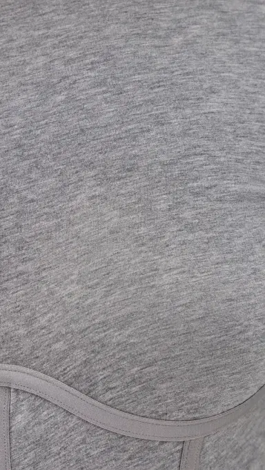 Fleur du Mal Long Sleeve T-Shirt Thong Bodysuit Heather Grey | Thumbnail 6 Fleur du Mal Long Sleeve T-Shirt Thong Bodysuit Heather Grey | Thumbnail 6