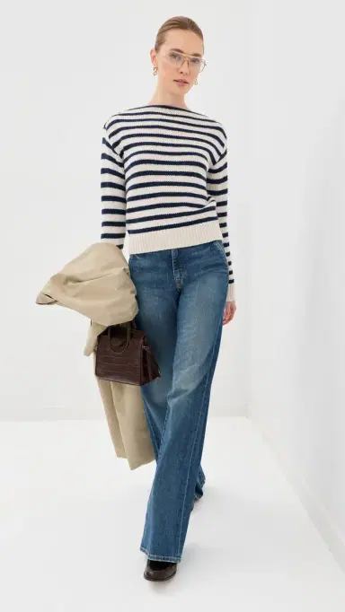 Nili Lotan Tandy Cashmere Sweater /arine Stripe | Thumbnail 5 Nili Lotan Tandy Cashmere Sweater /arine Stripe | Thumbnail 5
