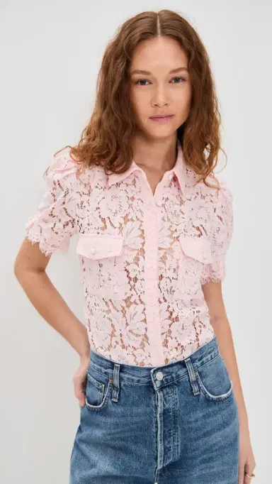 Generation Love Mina Lace Shirt Petal Pink | Thumbnail 2 Generation Love Mina Lace Shirt Petal Pink | Thumbnail 2