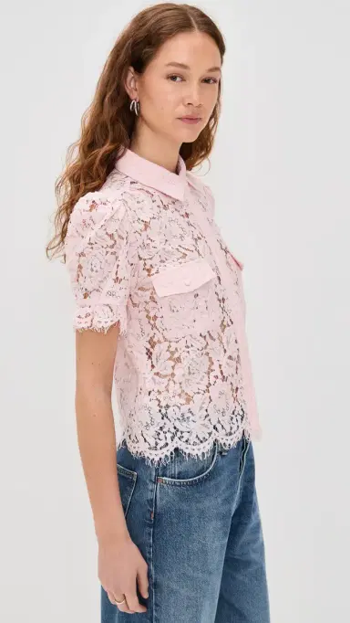 Generation Love Mina Lace Shirt Petal Pink | Thumbnail 4 Generation Love Mina Lace Shirt Petal Pink | Thumbnail 4