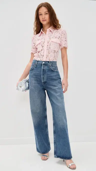 Generation Love Mina Lace Shirt Petal Pink | Thumbnail 5 Generation Love Mina Lace Shirt Petal Pink | Thumbnail 5