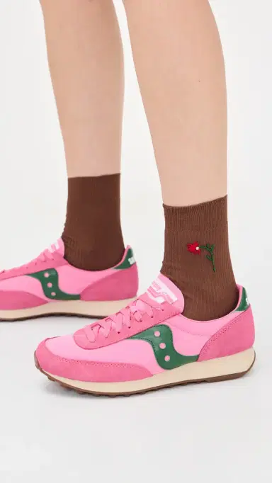 SAUCONY Trainer 80 Sneakers Pink/Forest | Thumbnail 3 SAUCONY Trainer 80 Sneakers Pink/Forest | Thumbnail 3