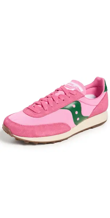 SAUCONY Trainer 80 Sneakers Pink/Forest | Thumbnail 1 SAUCONY Trainer 80 Sneakers Pink/Forest | Thumbnail 1