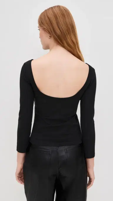 St. Agni Soft Jersey Ballerina Top Jet Black | Thumbnail 3 St. Agni Soft Jersey Ballerina Top Jet Black | Thumbnail 3