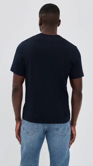 FRAME Short Sleeve Light Cotton Tee Dark Navy | Thumbnail 3 FRAME Short Sleeve Light Cotton Tee Dark Navy | Thumbnail 3