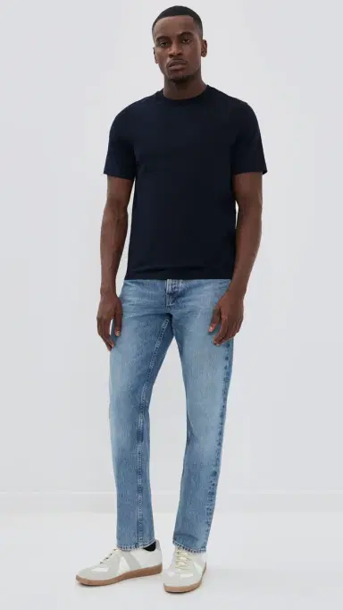 FRAME Short Sleeve Light Cotton Tee Dark Navy | Thumbnail 5 FRAME Short Sleeve Light Cotton Tee Dark Navy | Thumbnail 5