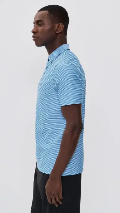 Rhone Slim Fit Commuter Polo Bright Sapphire Double Stripe | Thumbnail 4 Rhone Slim Fit Commuter Polo Bright Sapphire Double Stripe | Thumbnail 4