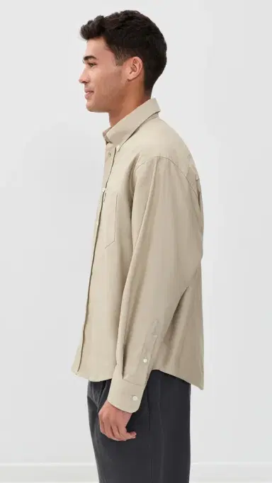AMI ADC Boxy Button Down Beige Taupe | Thumbnail 4 AMI ADC Boxy Button Down Beige Taupe | Thumbnail 4