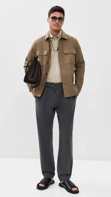 AMI ADC Boxy Button Down Beige Taupe | Thumbnail 5 AMI ADC Boxy Button Down Beige Taupe | Thumbnail 5