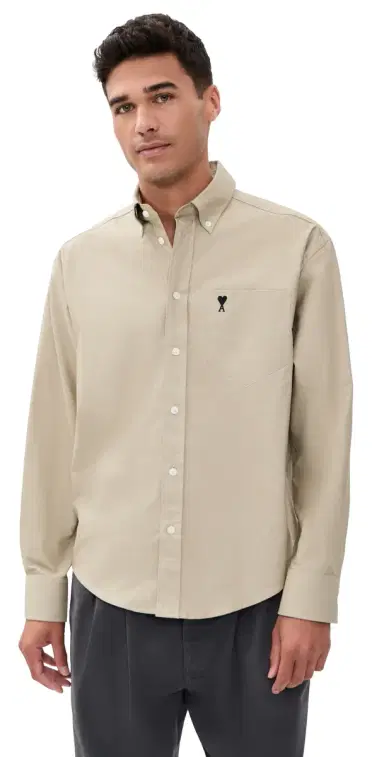 AMI ADC Boxy Button Down Beige Taupe | Thumbnail 1 AMI ADC Boxy Button Down Beige Taupe | Thumbnail 1