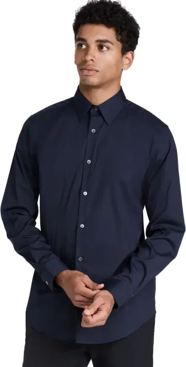 Theory ylvain Good Cotton Shirt Eclipse | Thumbnail 1 Theory ylvain Good Cotton Shirt Eclipse | Thumbnail 1