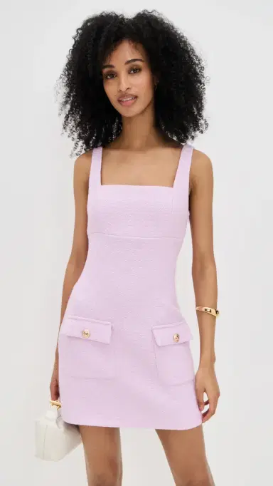 endless rose Square Neck Tweed Mini Dress Lilac | Thumbnail 2 endless rose Square Neck Tweed Mini Dress Lilac | Thumbnail 2