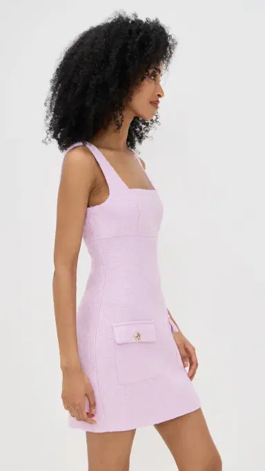 endless rose Square Neck Tweed Mini Dress Lilac | Thumbnail 4 endless rose Square Neck Tweed Mini Dress Lilac | Thumbnail 4