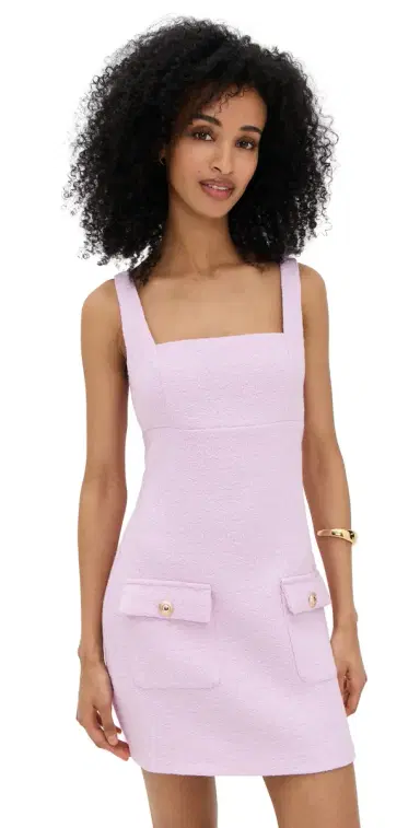 endless rose Square Neck Tweed Mini Dress Lilac | Thumbnail 1 endless rose Square Neck Tweed Mini Dress Lilac | Thumbnail 1