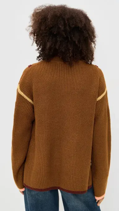 English Factory Contrast Piping Quarter Zip Sweater ocha ulti | Thumbnail 3 English Factory Contrast Piping Quarter Zip Sweater ocha ulti | Thumbnail 3