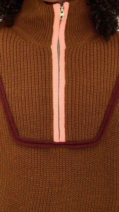 English Factory Contrast Piping Quarter Zip Sweater ocha ulti | Thumbnail 6 English Factory Contrast Piping Quarter Zip Sweater ocha ulti | Thumbnail 6