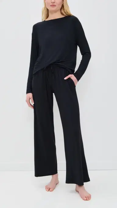 Eberjey Gisele Everyday Straight Leg Pants Black | Thumbnail 5 Eberjey Gisele Everyday Straight Leg Pants Black | Thumbnail 5