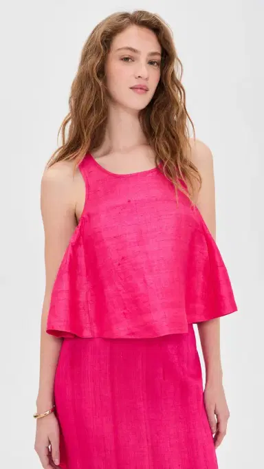 Coniglio Palm Beach Shift Silk Tank Top Lush Pink One Size | Thumbnail 2 Coniglio Palm Beach Shift Silk Tank Top Lush Pink One Size | Thumbnail 2