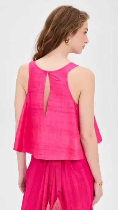Coniglio Palm Beach Shift Silk Tank Top Lush Pink One Size | Thumbnail 3 Coniglio Palm Beach Shift Silk Tank Top Lush Pink One Size | Thumbnail 3