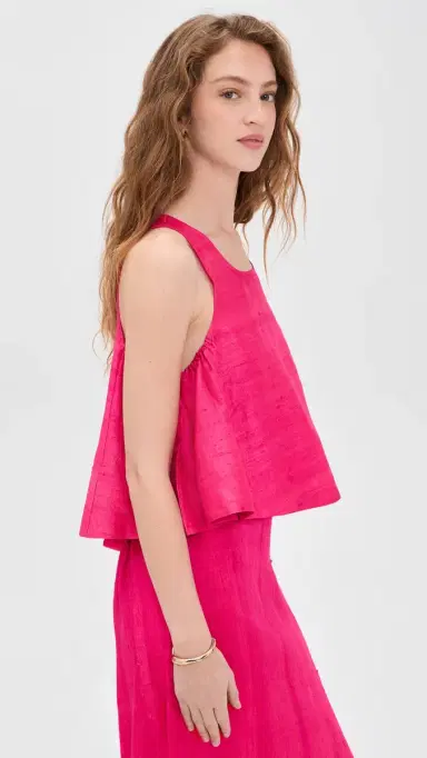 Coniglio Palm Beach Shift Silk Tank Top Lush Pink One Size | Thumbnail 4 Coniglio Palm Beach Shift Silk Tank Top Lush Pink One Size | Thumbnail 4