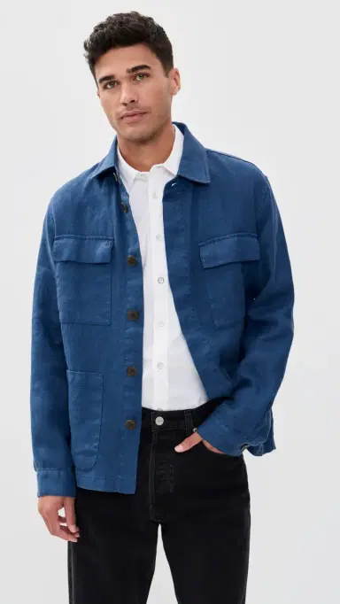 Alex Mill Jared Work Jacket In Linen French Navy | Thumbnail 2 Alex Mill Jared Work Jacket In Linen French Navy | Thumbnail 2