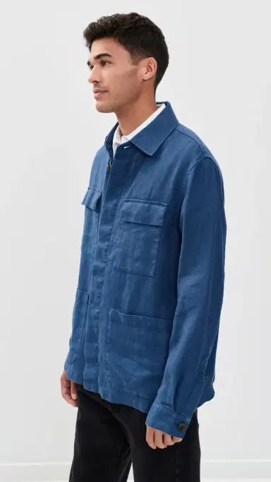 Alex Mill Jared Work Jacket In Linen French Navy | Thumbnail 4 Alex Mill Jared Work Jacket In Linen French Navy | Thumbnail 4