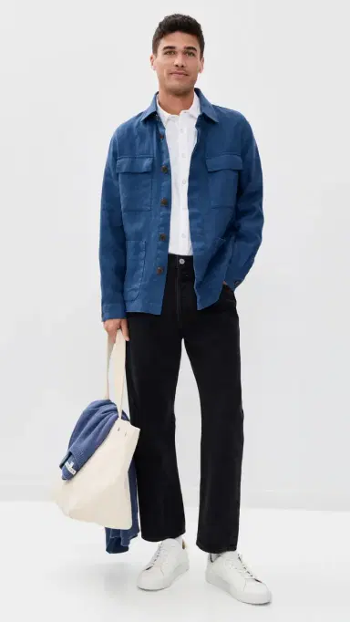 Alex Mill Jared Work Jacket In Linen French Navy | Thumbnail 5 Alex Mill Jared Work Jacket In Linen French Navy | Thumbnail 5