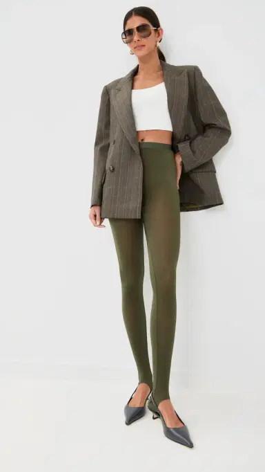 WARDROBE.NYC WARDROBE. NYC Sheer Stirrup Leggings Military | Thumbnail 2 WARDROBE.NYC WARDROBE. NYC Sheer Stirrup Leggings Military | Thumbnail 2