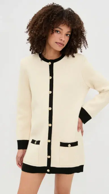 LE BOP Parker Gold Button Sweater Mini Dress | Thumbnail 2 LE BOP Parker Gold Button Sweater Mini Dress | Thumbnail 2