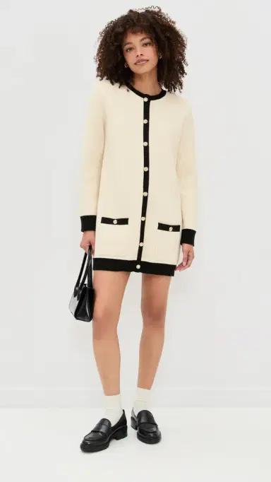 LE BOP Parker Gold Button Sweater Mini Dress | Thumbnail 4 LE BOP Parker Gold Button Sweater Mini Dress | Thumbnail 4