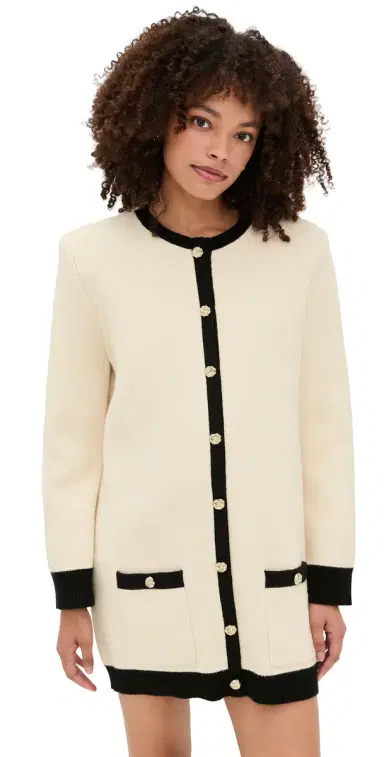 LE BOP Parker Gold Button Sweater Mini Dress | Thumbnail 1 LE BOP Parker Gold Button Sweater Mini Dress | Thumbnail 1