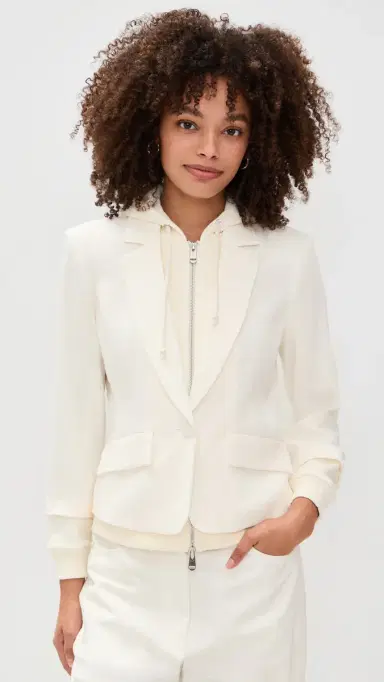 Cinq à Sept Zip Up Le Petit Khloe Blazer Ivory/Ivory 6 | Thumbnail 2 Cinq à Sept Zip Up Le Petit Khloe Blazer Ivory/Ivory 6 | Thumbnail 2