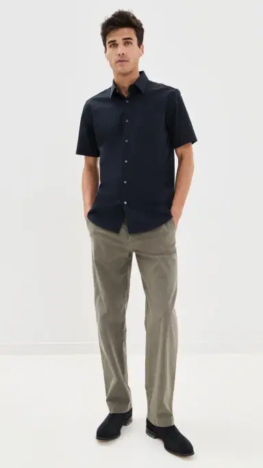 Theory Structure Knit Irving Short Sleeve Shirt Eclipse | Thumbnail 5 Theory Structure Knit Irving Short Sleeve Shirt Eclipse | Thumbnail 5