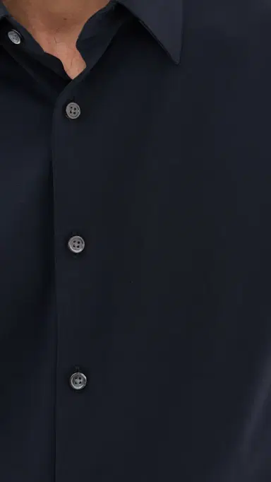 Theory Structure Knit Irving Short Sleeve Shirt Eclipse | Thumbnail 6 Theory Structure Knit Irving Short Sleeve Shirt Eclipse | Thumbnail 6
