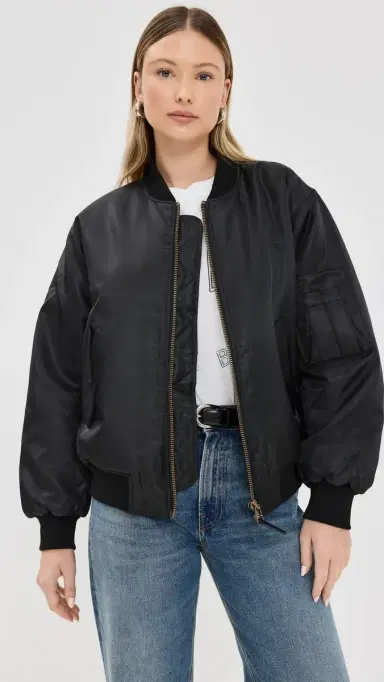 Anine Bing Leon Bomber Jacket Black | Thumbnail 2 Anine Bing Leon Bomber Jacket Black | Thumbnail 2