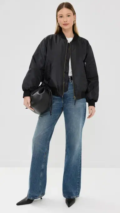 Anine Bing Leon Bomber Jacket Black | Thumbnail 5 Anine Bing Leon Bomber Jacket Black | Thumbnail 5