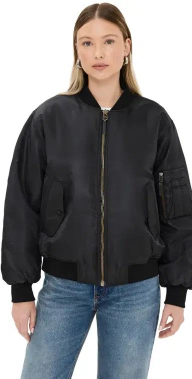 Anine Bing Leon Bomber Jacket Black | Thumbnail 1 Anine Bing Leon Bomber Jacket Black | Thumbnail 1