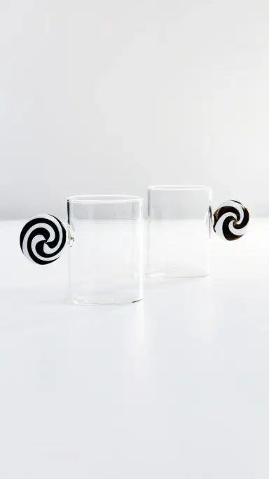 FAZEEK Swirl Espresso Cups Set of 2 Black/White One Size | Thumbnail 2 FAZEEK Swirl Espresso Cups Set of 2 Black/White One Size | Thumbnail 2