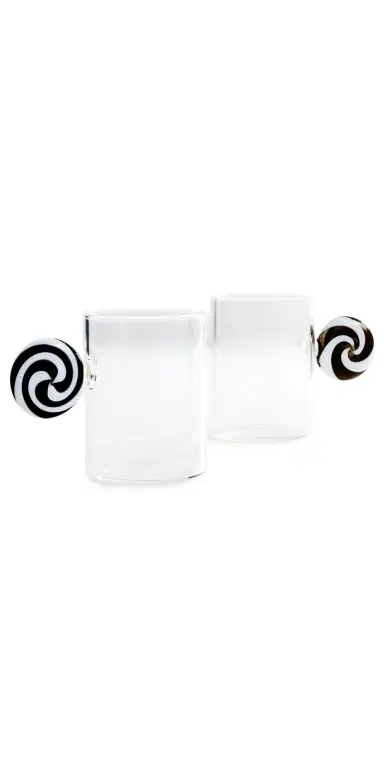 FAZEEK Swirl Espresso Cups Set of 2 Black/White One Size | Thumbnail 1 FAZEEK Swirl Espresso Cups Set of 2 Black/White One Size | Thumbnail 1