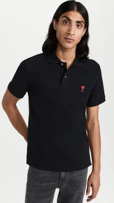 AMI De Coeur Polo Shirt Black | Thumbnail 2 AMI De Coeur Polo Shirt Black | Thumbnail 2