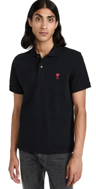 AMI De Coeur Polo Shirt Black | Thumbnail 1 AMI De Coeur Polo Shirt Black | Thumbnail 1