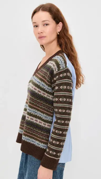 Sea Ciara Fair Isle Knit Sweater Olive | Thumbnail 4 Sea Ciara Fair Isle Knit Sweater Olive | Thumbnail 4