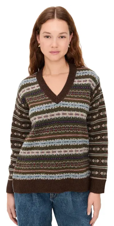 Sea Ciara Fair Isle Knit Sweater Olive | Thumbnail 1 Sea Ciara Fair Isle Knit Sweater Olive | Thumbnail 1